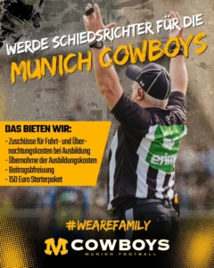 Werde Schiedsrichter bei den Munich Cowboys