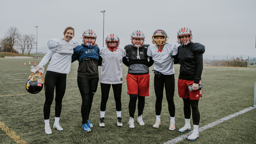 Die Spielgemeinschaft Cowboys/Razorbacks war beim Herbst-Camp der Schwäbisch Hall Unicorns Women. Zwei Tage Football-Training, Theorie und Scrimmage!