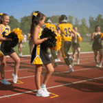 Munich Cowboys Cheerleader beim Einlauf der Munich Cowboys